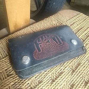Rugged Harley-Davidson leather chain wallet